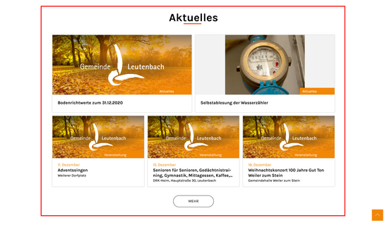 Aktuelles auf der Startseite